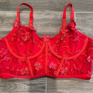 Elegant Red Lace Bralette